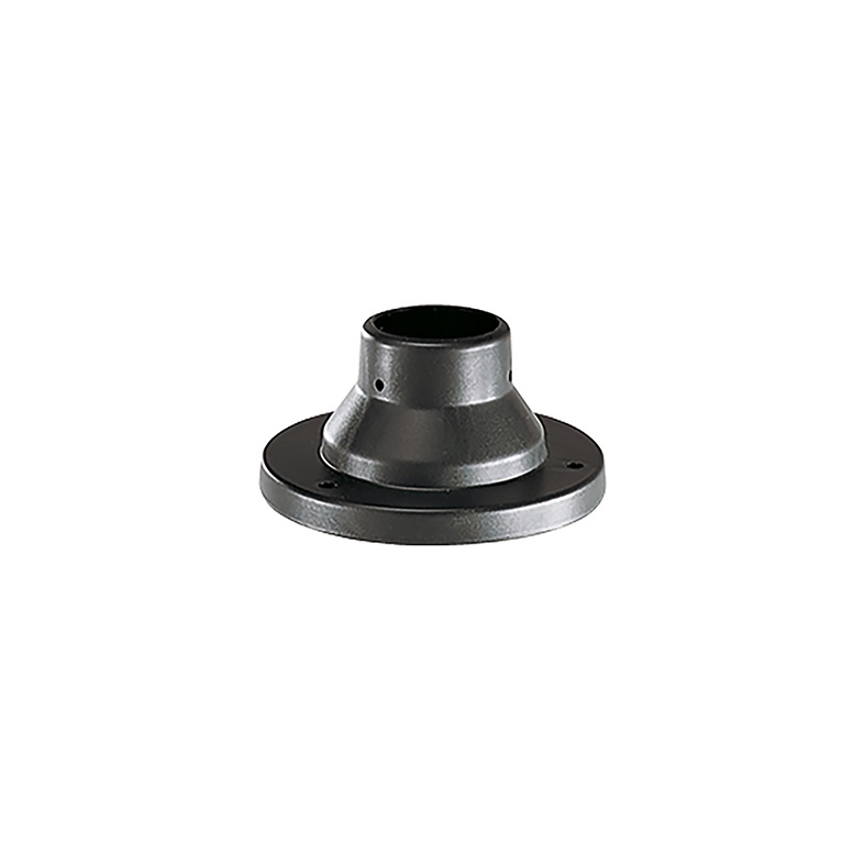 Base bollard nero resistente per installazioni esterne con attacco lampadina LED E27, adattabile pali 60mm, design modulare e durevole