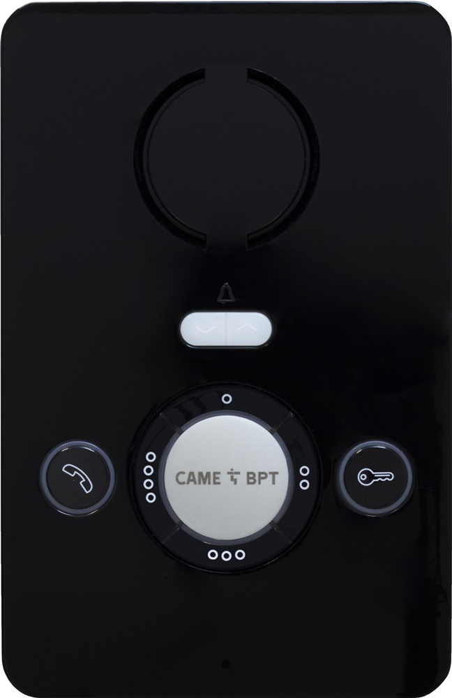 Citofono IP vivavoce nero con 2 tasti principali e 4 programmabili per controllo accessi, installazione parete, compatibile sistema IP360