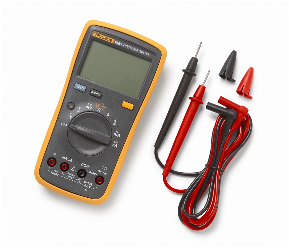 Multimetro digitale Fluke 15B+ resistente portatile misure tensione corrente resistenza per elettricisti fai da te e manutenzione elettrica