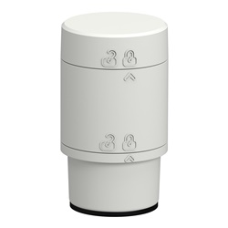Elemento base colonna luminosa modulare Harmony XV4 Ø40mm 24V AC/DC con coperchio bianco IP65 per ambienti industriali