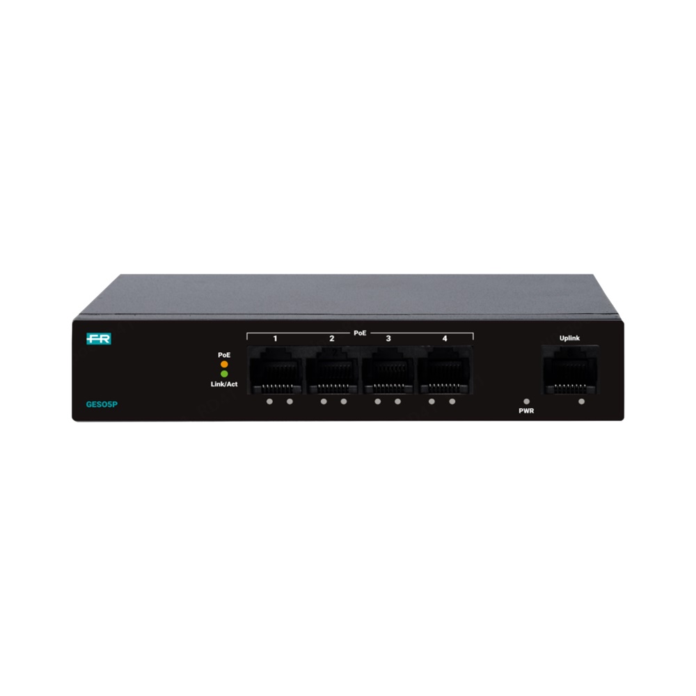 Switch Ethernet Unmanaged 5 porte 1Gbit PoE+ per reti IP