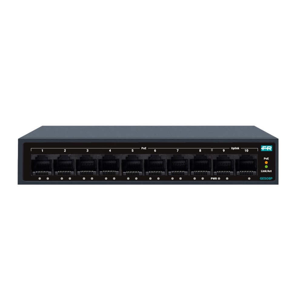 Switch Ethernet unmanaged 8 porte PoE+ Gigabit per reti IP