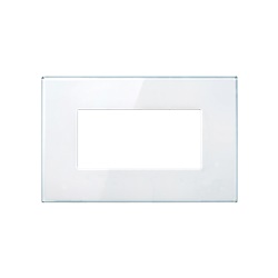 Placca 4 moduli piatta Arkè Eikon Libero plastica bianca per impianti elettrici
