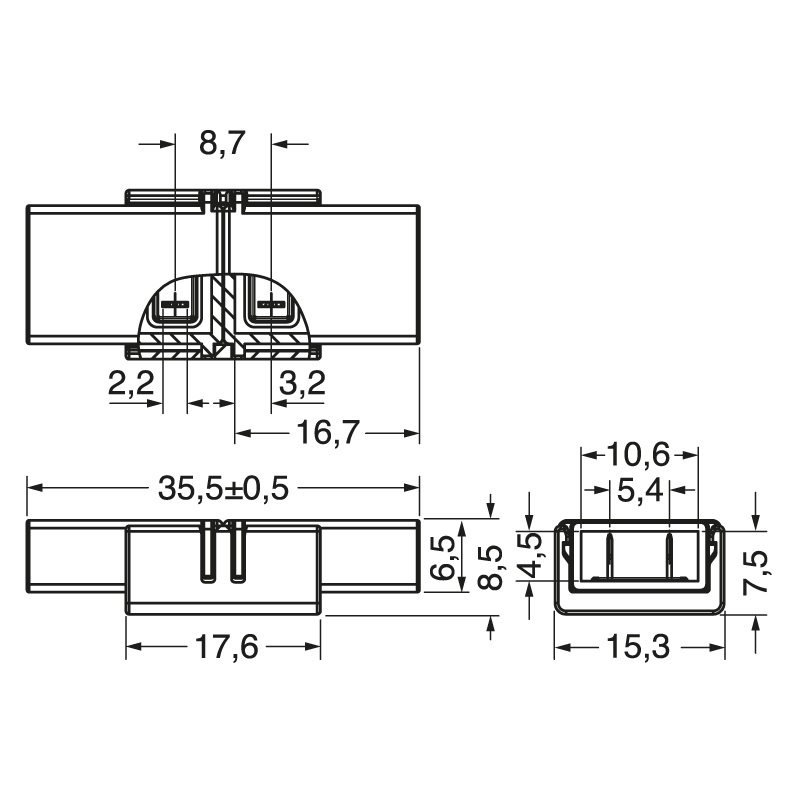 Connettore elettrico 4 poli 8mm 220V per installazioni rapide e sicure