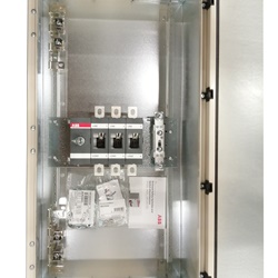 Enclosure interruttore sezionatore 3 poli 400A 415V IP65 acciaio zincato outdoor protezione arc interno maniglia bloccabile nero industriale civile