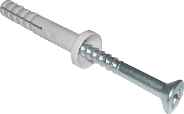 Tassello percussione 5x40 mm poliammide 6 vite Pozidriv zincata fissaggio canaline portacavi