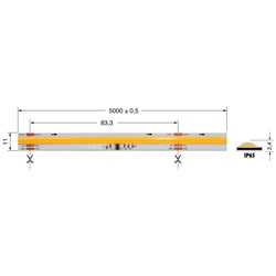 Striscia LED digitale 12W/m 4000K 24V IP65 per illuminazione interna ed esterna