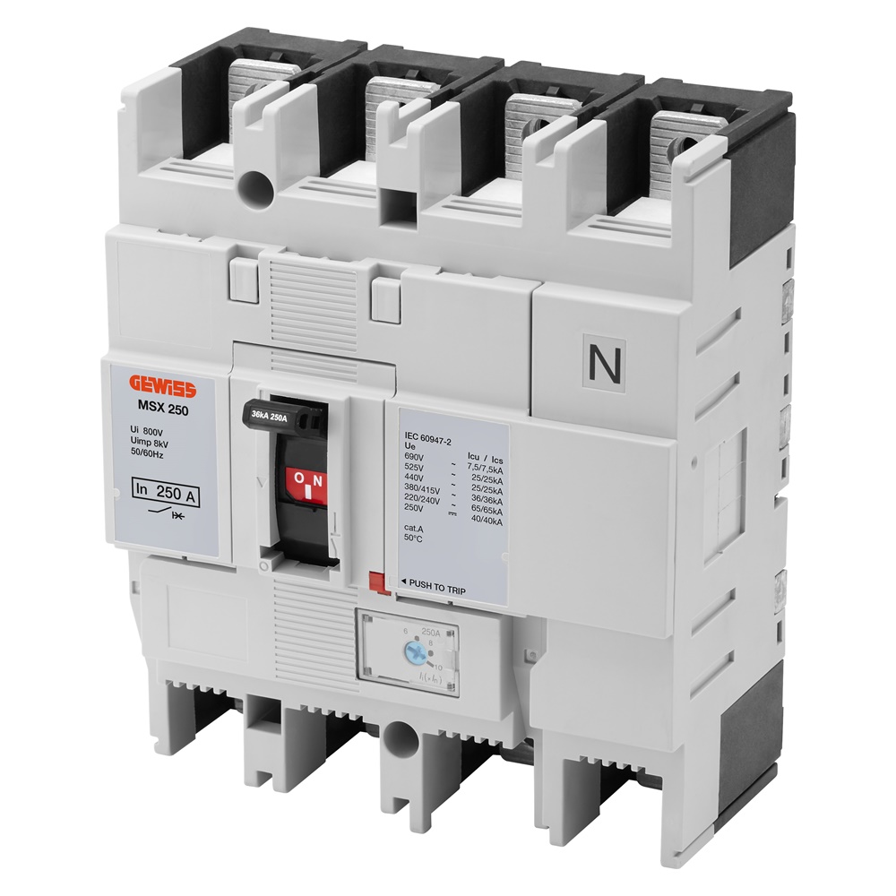 Interruttore scatolato MSX 160 4 poli 160A 36kA magnetotermico per distribuzione potenza