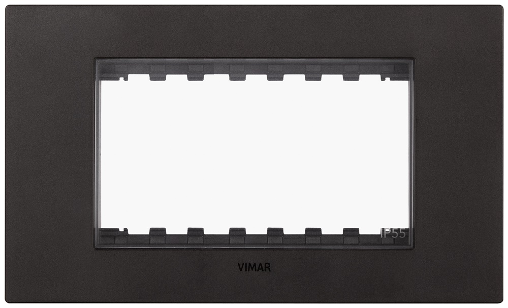 Calotta protezione IP55 4 moduli con viti nero resistente per ambienti interni ed esterni