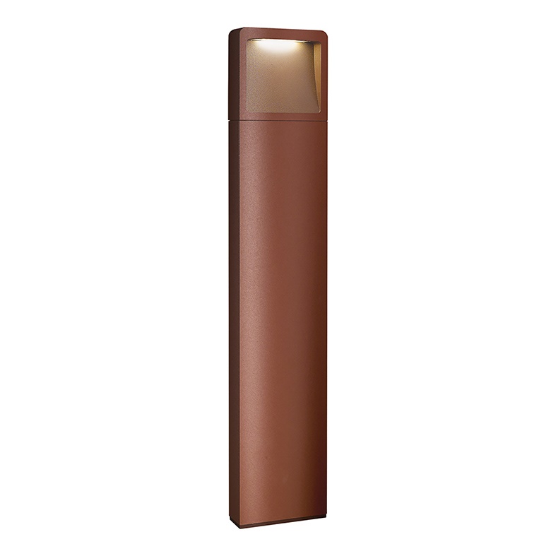 Paletto LED da esterno 7W 3000K IP54 design moderno corten per giardini e vialetti