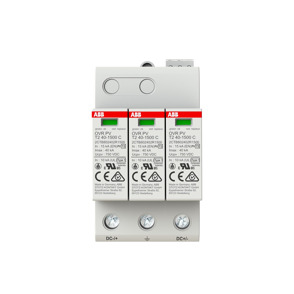 Scaricatore sovratensioni OVR PV T2 40kA 1500V per impianti fotovoltaici residenziali e industriali