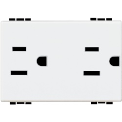 Presa duplex UL 2P+T 15A 127/250Vac standard americano installazione residenziale e commerciale