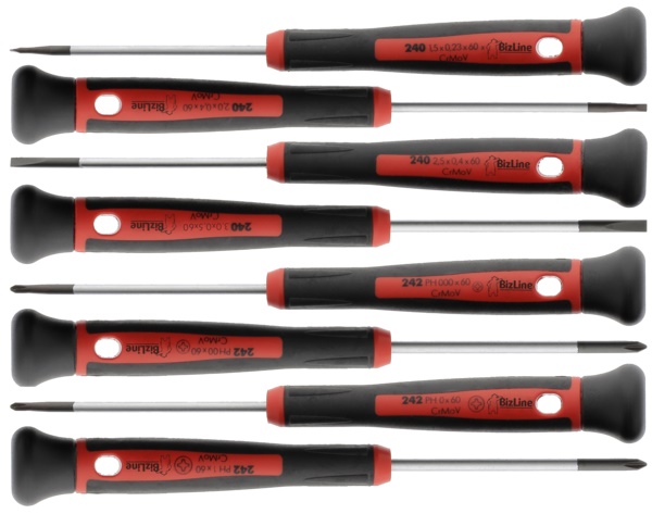 Kit cacciaviti elettronici con lame CrMoV resistenti, manico ergonomico antiscivolo per precisione manutenzione componenti elettronici