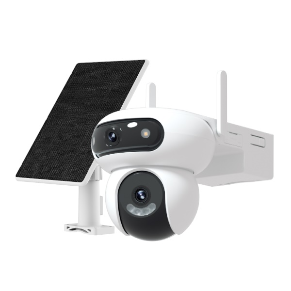 Kit telecamera motorizzata 4K doppia lente 2K+ 4G batteria pannello solare videosorveglianza esterna interna