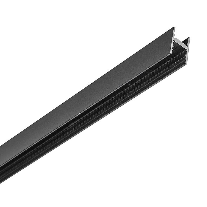 Profilo alluminio nero 2m per strip LED montaggio parete plafone sospensione minimal