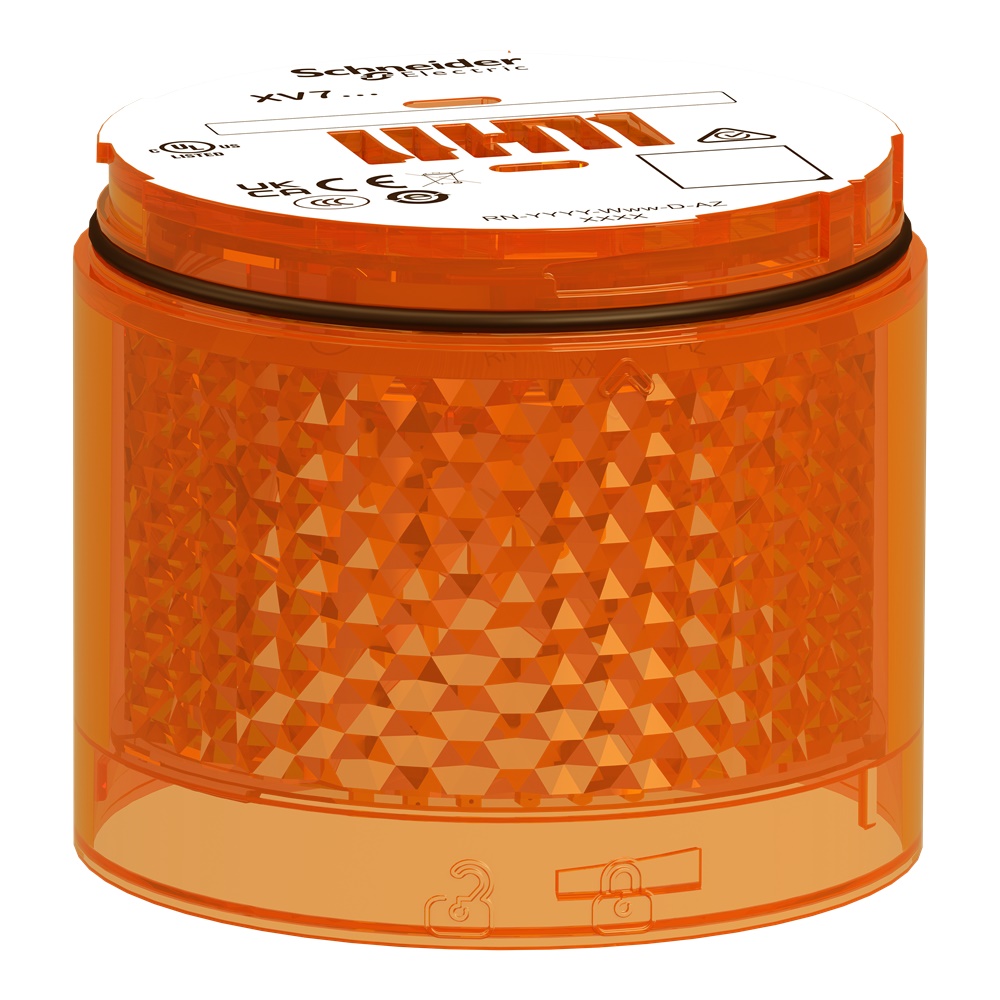 Elemento luminoso LED arancione lampeggiante Harmony XVB7 Ø70mm per segnalazione industriale IP66
