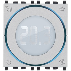 Termostato rotella elettronico KNX 2 moduli controllo temperatura ambiente riscaldamento condizionamento domotica standard