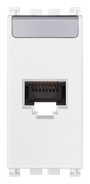 Presa RJ45 Netsafe Cat6A FTP schermata 8 contatti bianco cablaggio universale T568A/B