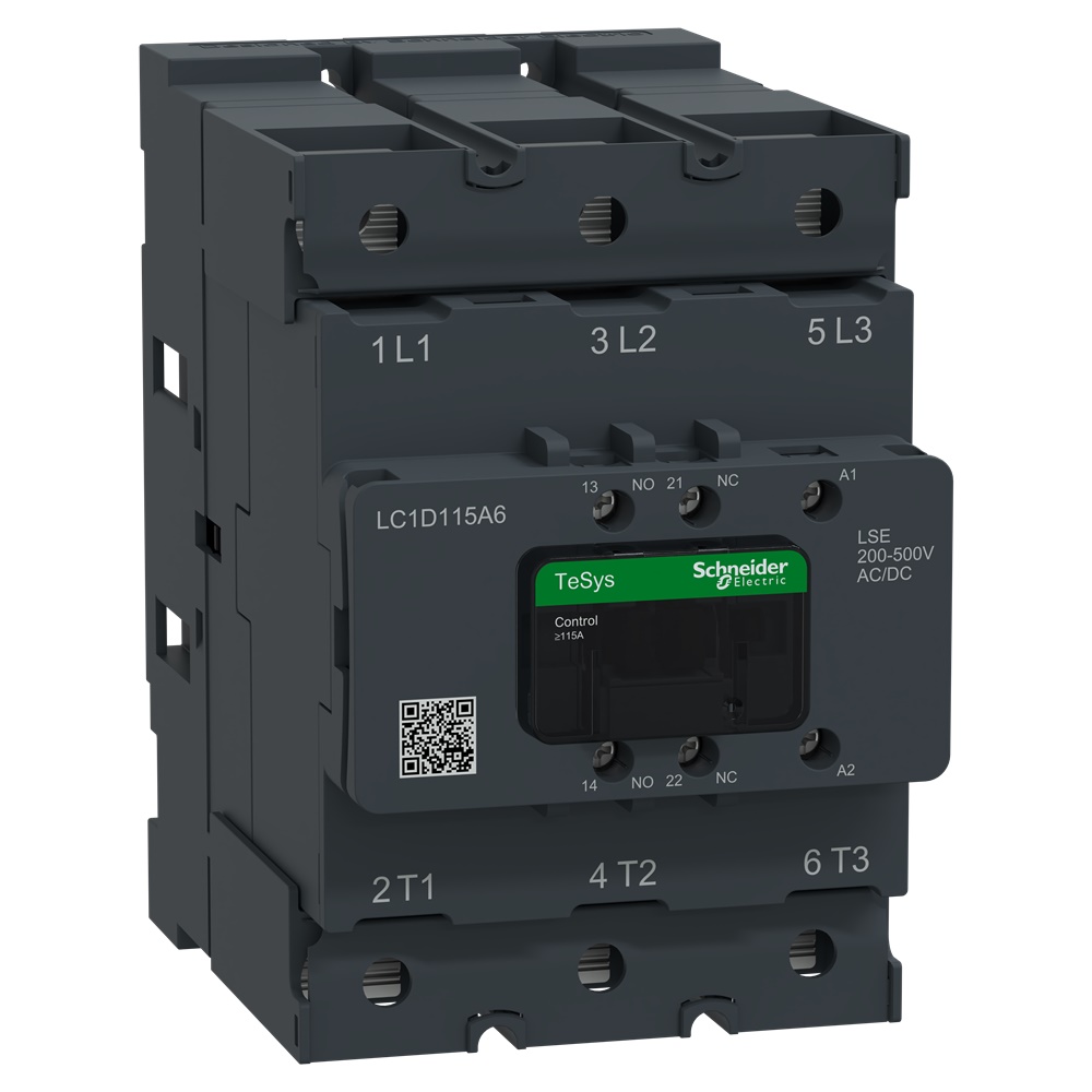 Contattore Tesys Deca Advanced 3 poli 115A 440V bobina ACDC 200-500V applicazioni AC-3