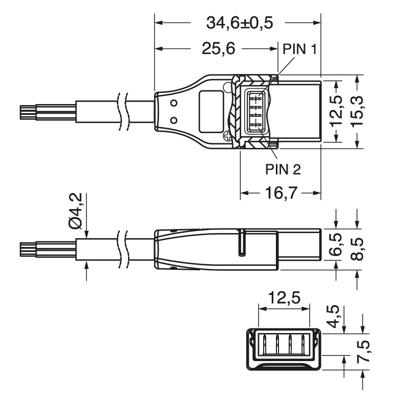 Connettore SMD 4 poli 220V montaggio PCB compatto per applicazioni elettriche e industriali