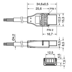 Connettore SMD 4 poli 220V montaggio PCB compatto per applicazioni elettriche e industriali