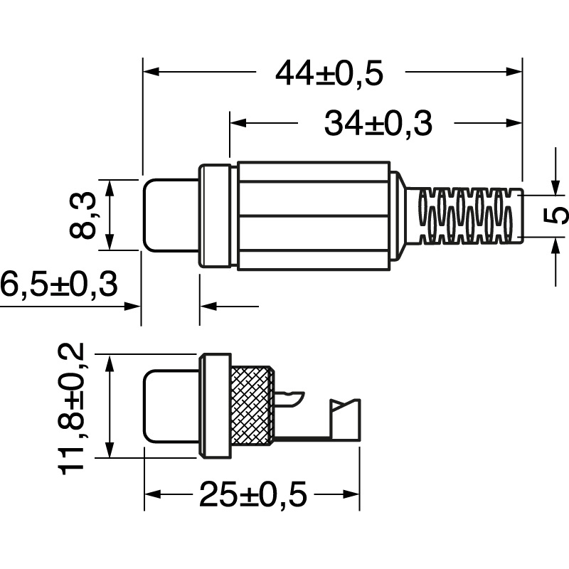 Presa volante RCA gialla compatta resistente per collegamenti audio professionali e installazioni elettriche rapide