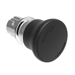 Pulsante fungo 40mm nero sgancio rotazione comando emergenza industriale