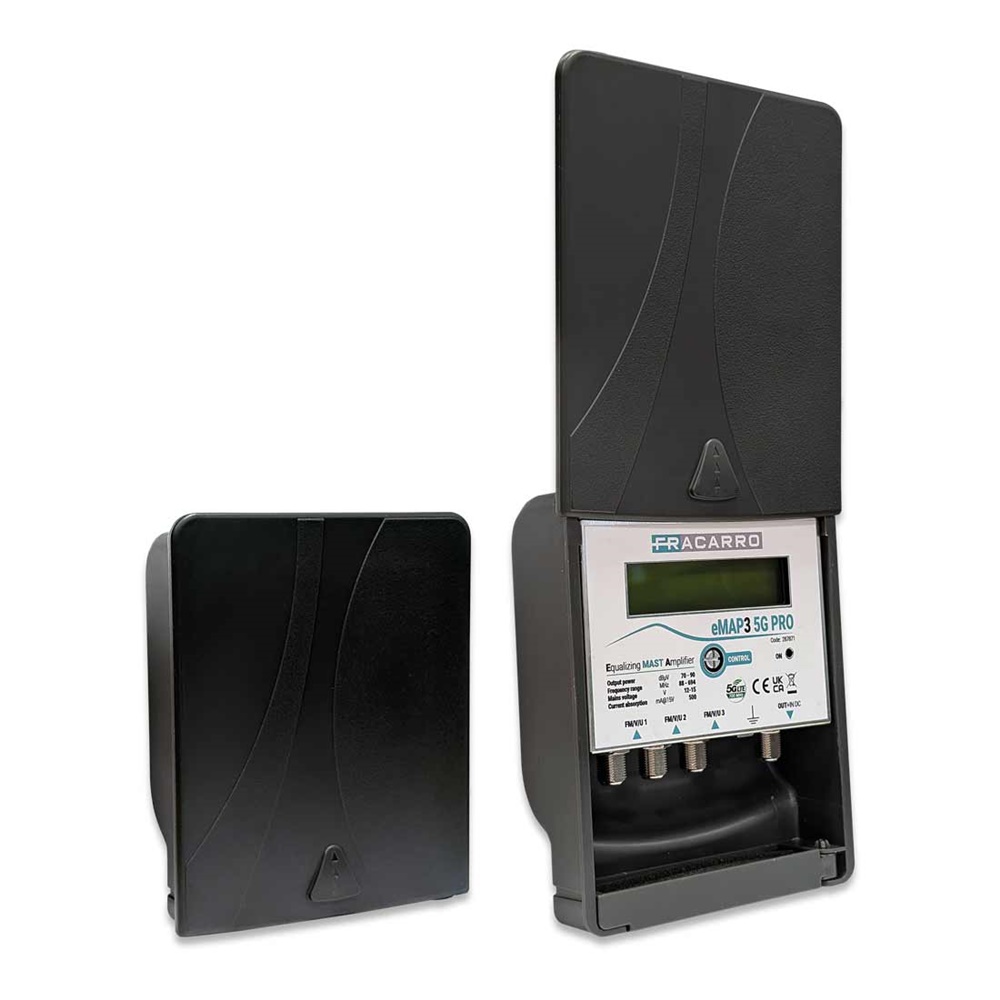 Centrale programmabile filtraggio canali TV 3 ingressi VHF/UHF palo