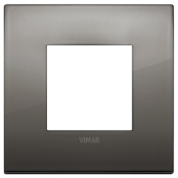 Placca Classic 2 moduli metallo cromo nero per installazioni elettriche