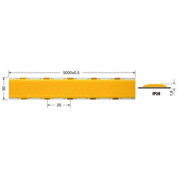 Striscia LED COB 5 fili 40W/m 24V luce calda 3000K per interni IP20