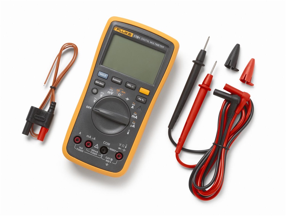 Multimetro digitale Fluke 17B+ CAT III 600V misure tensione corrente resistenza temperatura portatile robusto