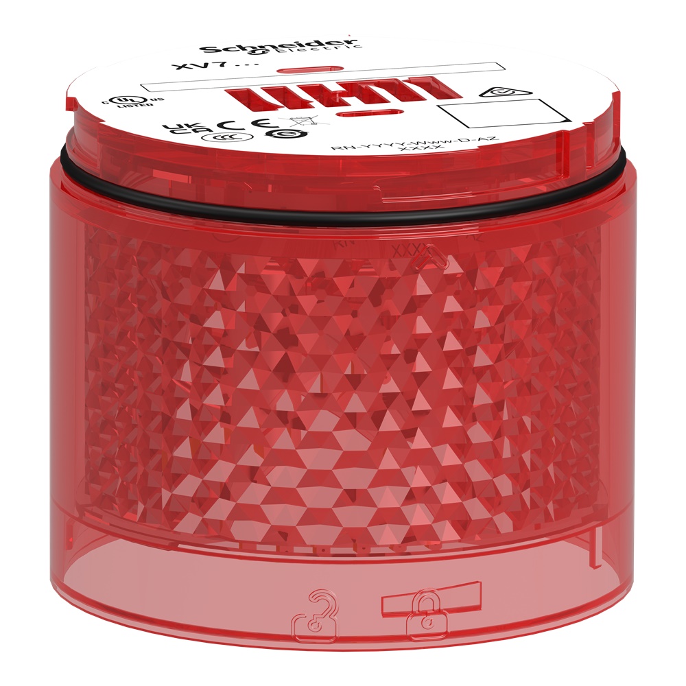 Elemento luminoso LED rosso rotante Harmony XVB7 colonna modulare Ø70 mm IP66 industriale