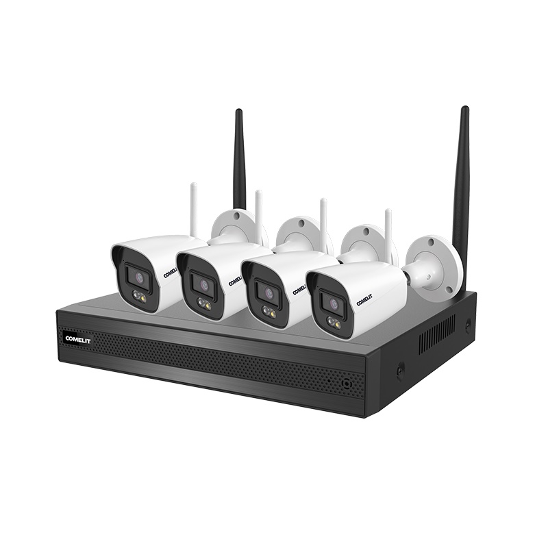 Kit videosorveglianza Wi-Fi 4 telecamere bullet 4MP per sicurezza ambienti interni ed esterni