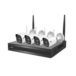 Kit videosorveglianza Wi-Fi 4 telecamere bullet 4MP per sicurezza ambienti interni ed esterni
