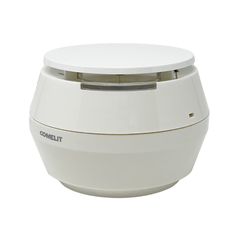 Rivelatore termico wireless indirizzato classe A1R per sistemi antincendio con comunicazione radio bidirezionale e segnalazione LED 360°