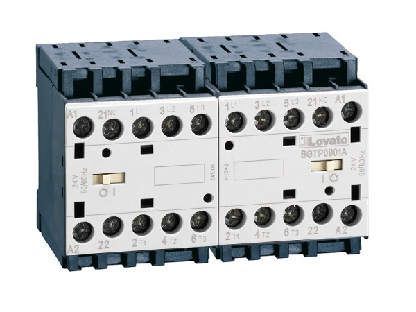 Teleinvertitore 9A AC3 4KW bobina 230VAC con interblocco meccanico pin retro circuito stampato