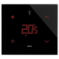 Termostato KNX touch screen 2 moduli nero diamante controllo temperatura ambiente FAN-COIL 3 velocità domotica standard