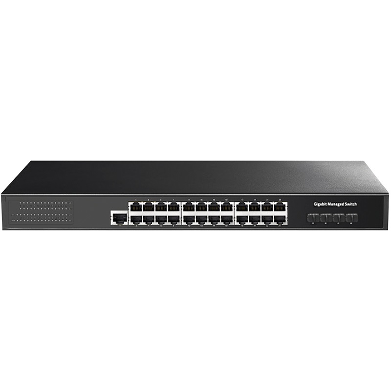 Switch Gigabit Managed livello 2 24 porte RJ45 4 slot SFP rete professionale alta affidabilità