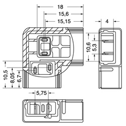 Connettore angolare 4 poli 8 mm 220V per impianti elettrici affidabili e compatti