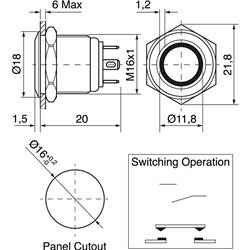 Pulsante antivandalo autoripristinante 24V IP65 blu per ambienti industriali e esterni