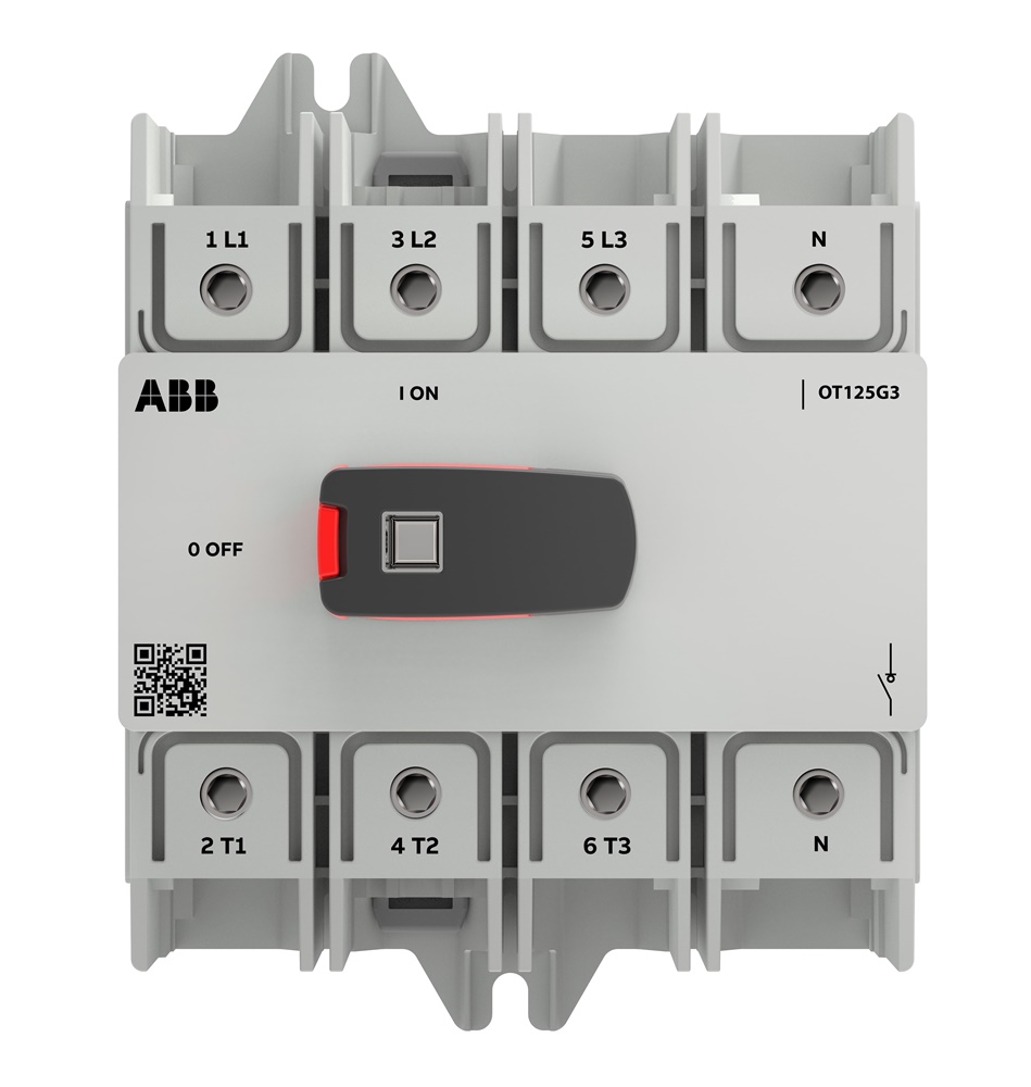 Switch disconnettore 4 poli montaggio su guida DIN per quadri elettrici con manopola bloccabile