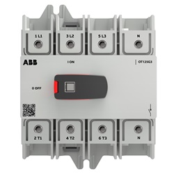 Switch disconnettore 4 poli montaggio su guida DIN per quadri elettrici con manopola bloccabile