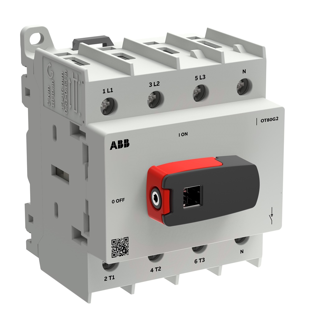 Switch disconnector OT80G2-4BSN2 4 poli montaggio su guida DIN per quadri elettrici