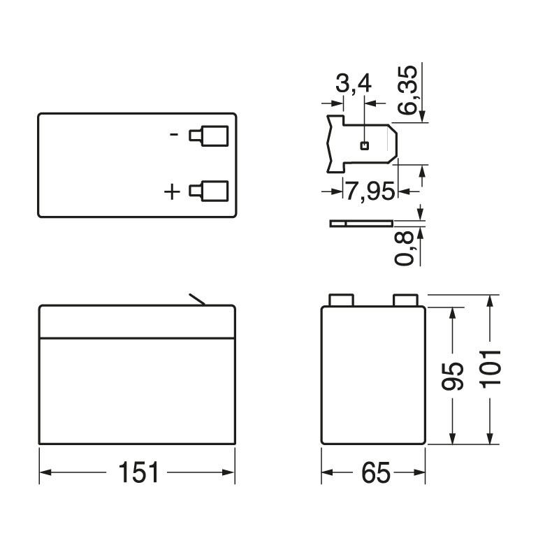 Batteria LiFePO4 12,8V 6Ah compatta leggera alta durata per applicazioni elettriche