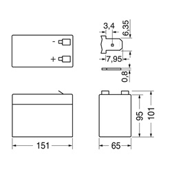 Batteria LiFePO4 12,8V 6Ah compatta leggera alta durata per applicazioni elettriche