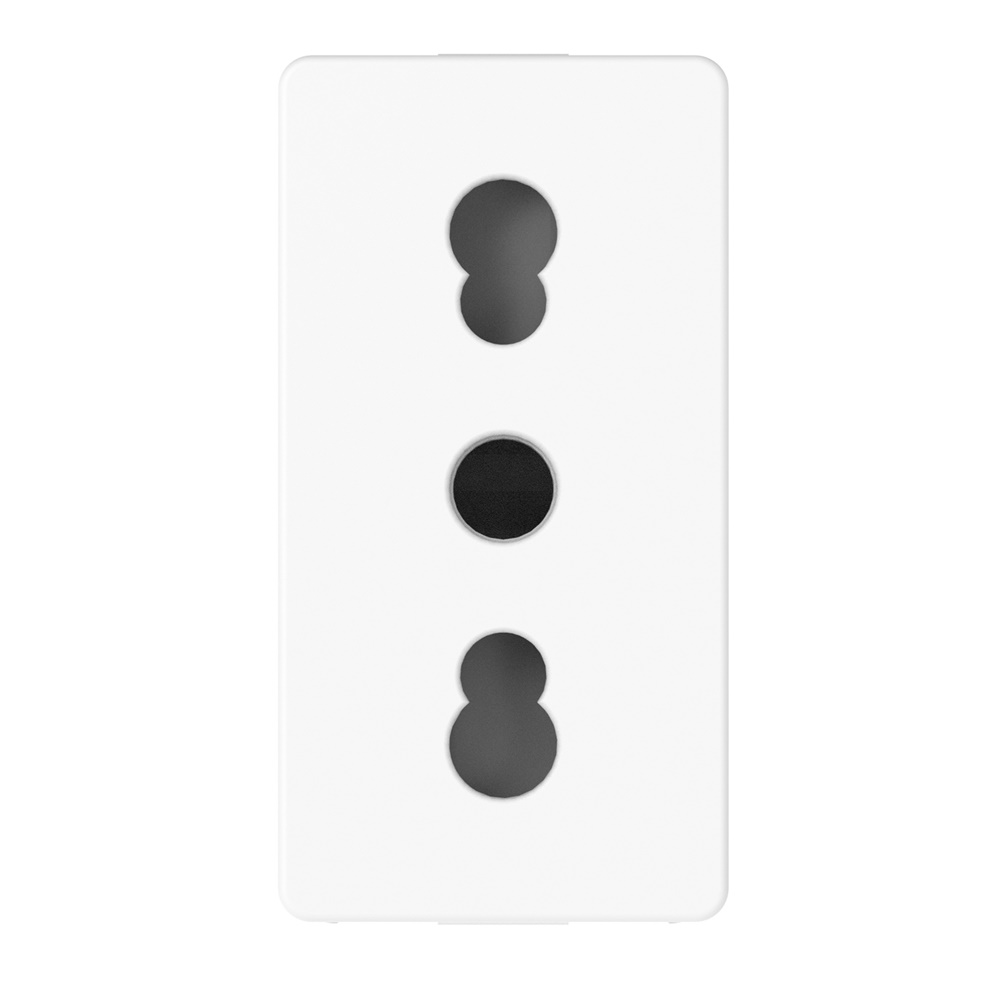 Presa elettrica 2 poli terra 10/16A standard italiano bianco compatta sicurezza uso domestico e professionale