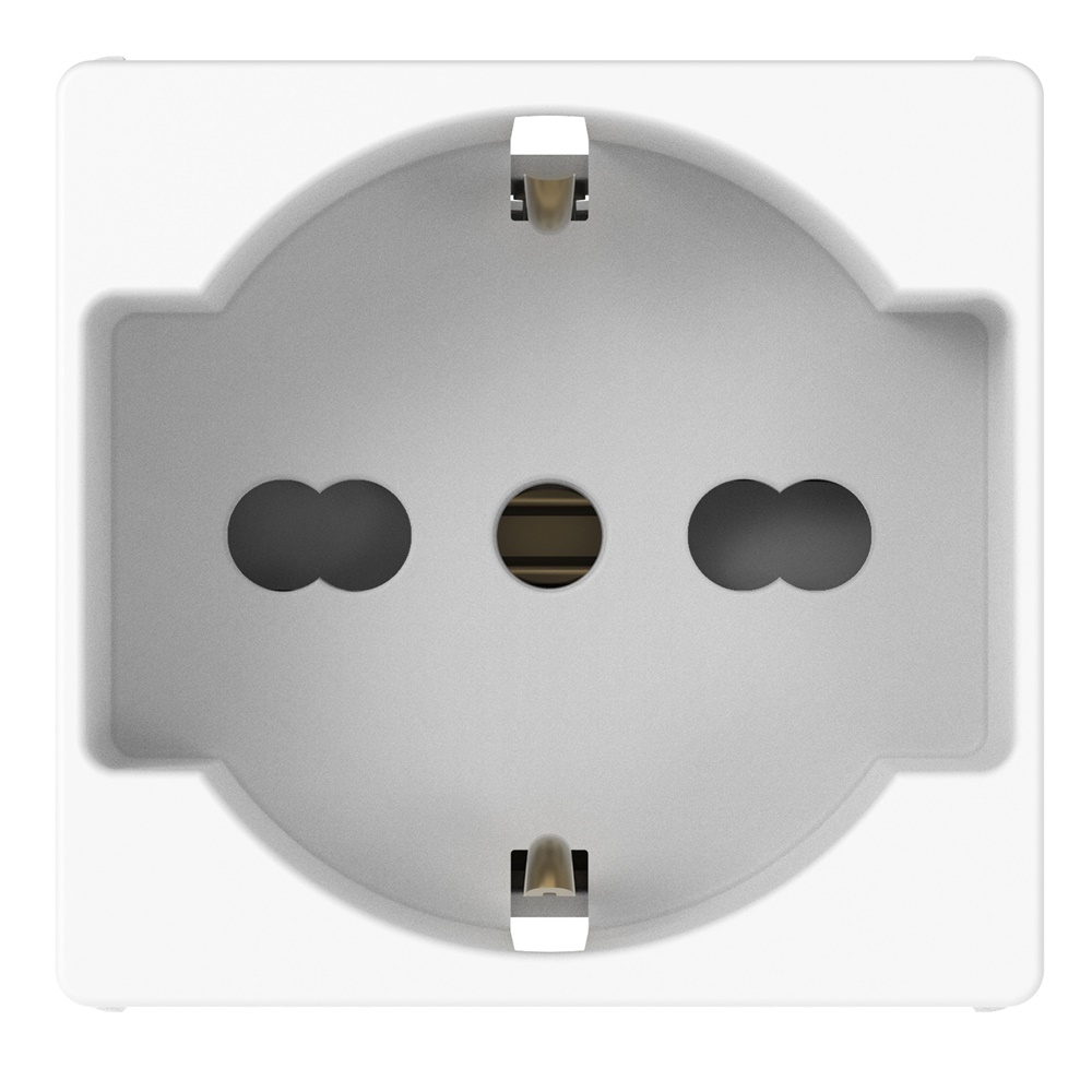 Presa elettrica bipolare con terra 10-16A compatibile standard IT/TED 2 moduli bianca