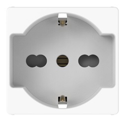 Presa elettrica bipolare 2P+T 10/16A compatibile standard IT/TED 2 moduli bianca resistente