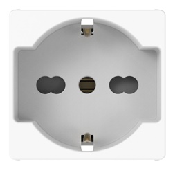 Presa elettrica bipolare 2P+T 10/16A compatibile standard IT/TED 2 moduli bianca resistente