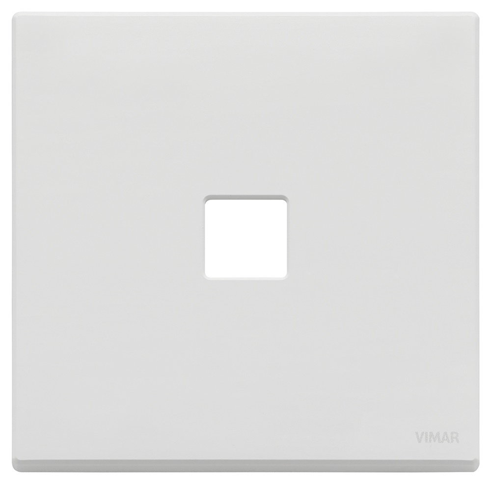 Placca 2 moduli Flat bianco matt metallo per impianti elettrici incasso